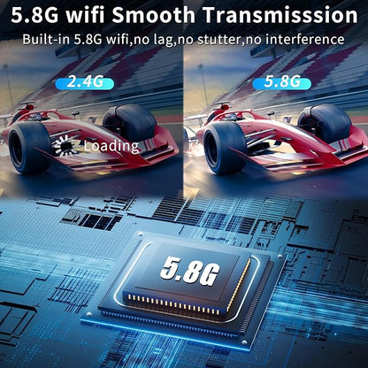 Wireless HDMI Transmitter and Receiver, 165ft/50m Wireless HDMI for 4K Decode Input 1080P Output, Plug&Play Portable 2.4G/5.8G for Video and Audio to Monitor from PC/Projector/TV Box