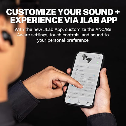 JLab Go Pods ANC, True Wireless Earbuds, Active Noise Cancelling, Bluetooth, Black