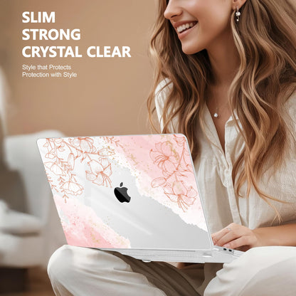 Lepeoac for MacBook Pro 16 inch Case 2019 2020 Release Model A2141, Plastic Hard Shell Cover with Keyboard Cover for MacBook Pro 16 inch with Touch Bar & Touch ID - Watercolor Floral