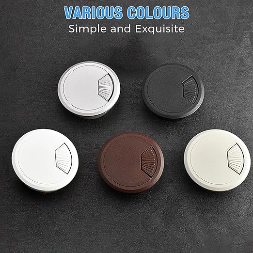 Desk Grommet 2-3/8" (60 mm), Desk Cord Hole Cover, Cable Grommet ABS Plastic, Desk Hole Grommet for Office and Home Table Cable, Detachable Adjustable Cable Cord Organizer (Light Grey 4 Pcs)