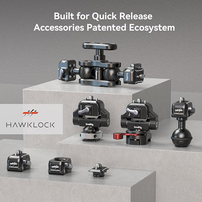 SMALLRIG Quick Release Plate Drop-in HawkLock mini Quick Release Camera Mount Adapter with 1/4" Screw, for Camera Clamp, Super Clamp, Ball Head, Tripod, Magic Arm, Stabilizer, Field Monitor - 3513C