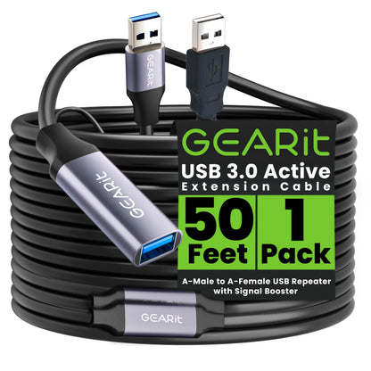 GEARit Active USB 3.0 Extension Cable 20 Ft, USB A Male to Female Extender