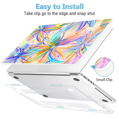 Mektron Case for 2026 M5 MacBook Pro 16 inch A3429 A3428 M4 A3403 A3186 M3 A2991 M2 A2780 M1 A2485 (2021-2025) Pro/Max with Liquid Retina XDR, Hard Shell Plastic Laptop Cover, Watercolor FlowerC328