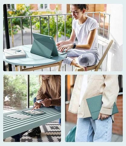 CHESONA Keyboard Case for iPad (A16) 11th/10th Generation (2025/2022), Detachable Wireless Keyboard, Stand Folio Keyboard Cover with Pencil Holder, Thin & Light (Lake Blue)