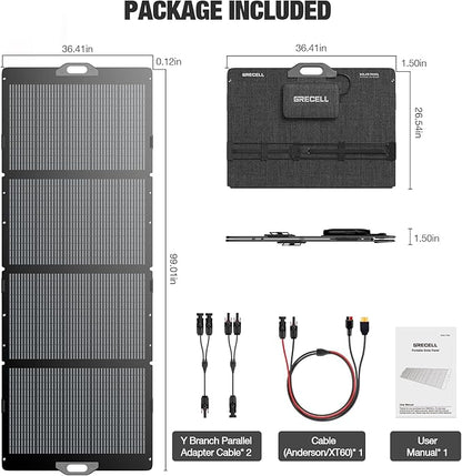 GRECELL Portable Power Station 1000W with Solar Panel 200W,999Wh Solar Generator with Panels Included, 60W USB-C PD Output, 110V Lithium Battery Pack Kit for Outdoor Camping Travel Home (Peak 2000W)