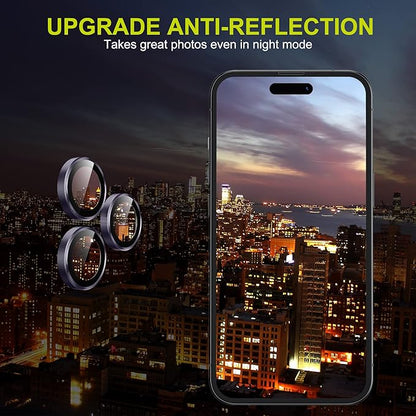 WSKEN for iPhone 14 Pro/iPhone 14 Pro Max Camera Lens Protector,[Night Shooting Mode] HD Tempered Metal Glass Camera Screen Protector Cover Film Accessories,Purple + Purple