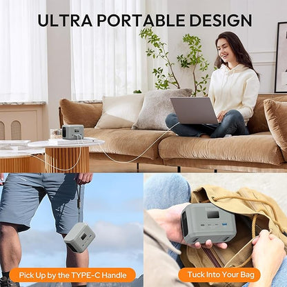 Enginstar Portable Power Station,Outdoor 99Wh LiFePO4 Battery,Solar Generator 100W Two-Way Fast Charging,Power bank for Camping, Traveling, Party and Emergencies