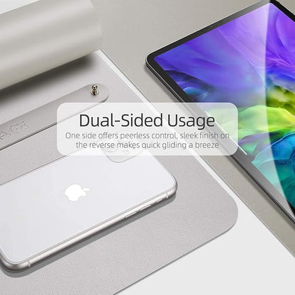YSAGi Multifunctional Office Desk Pad, Ultra Thin Waterproof PU Leather Mouse Pad, Dual Use Desk Writing Mat for Office/Home (31.5" x 15.7", Grey)