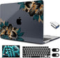 MEEgoodo for M4/M3/M2 MacBook Air 15.3 inch Case 2025 2024 2023, Case Fit Model (A3241/A3114/A2941) for MacBook Air 15 inch, Laptop Hard Shell with Keyboard Cover, Golden Lilies