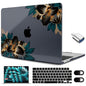 MEEgoodo for M5/M4/M3/M2 MacBook Air 15 inch Case 2026 2025 2024 2023, Case Fit Model (A3448/A3241/A3114/A2941) for MacBook Air 15.3 inch, Gold Flowers Lilies