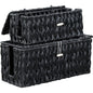 Coeusy Black Cable Management Box,2 Pack Large & Medium Rattan Cable Organizer Box for Power Strip,2 Open Slots Cords Hider Box for TV Wires, Computer, Router, USB Hub and Under Desk Power Strip