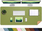 Leather Desk pad Protector, Large Desk mat with Natural Cork & PU Leather,Mouse pad,Non-Slip Office Desk Mat,Waterproof Desk Writing Pad for Office and Home (47in*17in, Olive Green)
