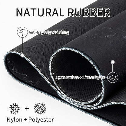 RAINYEAR Large Gaming Mouse Pad(35.4 x 15.7 Inch), Computer Mousepad with Anti-Slip Rubber Base, Smooth Large Keyboard Mouse Pad Mat for Gamer, Office, Home, Black Marble