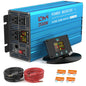 4000 Watt Pure Sine Wave Power Inverter DC 24V to 110/120V AC with 2 AC Charger Outlets and Wiring Terminal 8000W Peak Car Solar Converter for Vehicles Home with LCD Display and 2.4A USB Charging Port