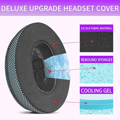 Ice Gel Headphones Replacement Ear Pads for Bose qc45 Replacement Ear Pads - qc35&qc35 ii Replacement Ear pads/qc25 Replacement Ear Pads - Black/Blue