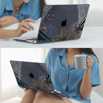 Mektron Case for 2026 M5 MacBook Pro 16 inch A3429 A3428 M4 A3403 A3186 M3 A2991 M2 A2780 M1 A2485 (2021-2025) Pro/Max with Liquid Retina XDR, Hard Shell Plastic Laptop Cover, Line Chrysanthemums