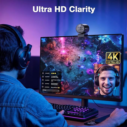 EMEET S600 4K Webcam with Tripod for Streaming - Sony 1/2.5'' Sensor, PDAF Autofocus, 1080P@60FPS, 2 Noise Reduction Mics, Built-in Privacy Cover, 73° FOV, Streaming Webcam for Product/Game/Beauty
