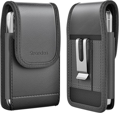 Holster for iPhone 17 Air, 17 Pro, 17, 16e, 16, 16 Pro, 15, 15 Pro, 14, 14 Pro, 13, 13 Pro - Leather Holster Case with Belt Clip, Pouch with Magnetic Closure (Fits Slim/Thin Case Only)