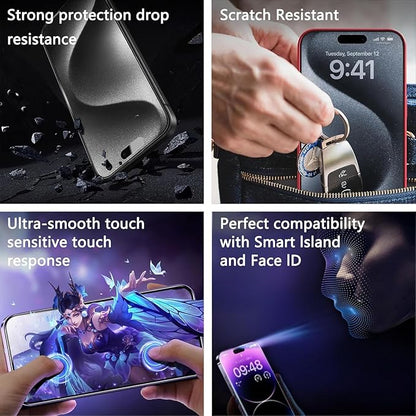 Matte Screen Protector for iPhone Air 6.5-Inch, Auto Dust Removal, 9H Tempered Glass, Full Cover, Anti-Fingerprint, Easy Installation, 2 Pack