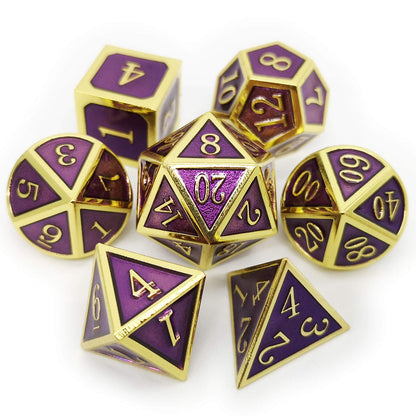 Haxtec Metal DND Dice Set, 7 Pcs Dragon Pattern Polyhedral Dice for RPG