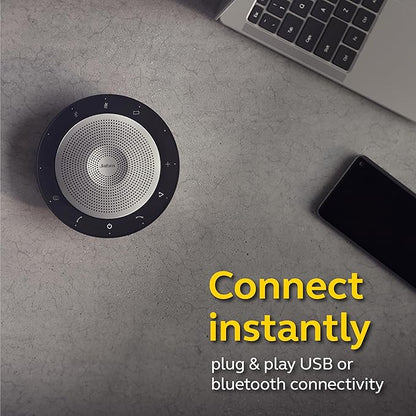 Jabra Speak 750 UC Wireless Bluetooth Speakerphone with Link 370 USB Adapter – Portable Conference Speaker for Holding Meetings Anywhere with Premium Audio - Certified for Zoom & Google Meet