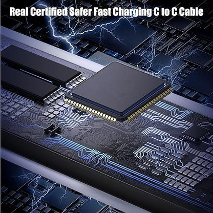 3-Pack Black 10FT 60W USB C to USB C Cable, Type C to Type C Cable,Fast Charging Cable for iPhone 16 15 Pro Plus Pro Max，for Galaxy S24 S23, for iPad Pro/Air, for MacBook Pro/Air and More
