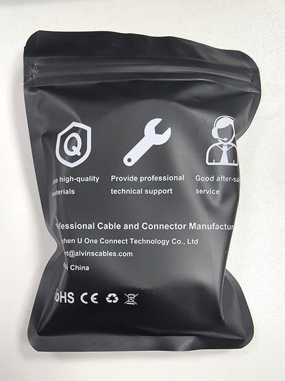 Alvin's Cables M12 X Coded 8 Pin Male to RJ45 Shielded Ethernet Cable M12 8 Position Cat6a Cable for Cognex Industrial Camera 8M/26ft