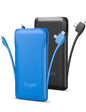 TG90° 10000mAh Slim Portable Charger with Built in Cable,2Pack Black&White