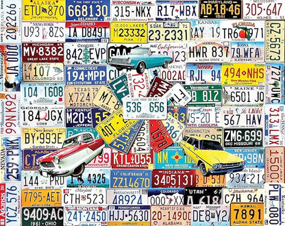 White Mountain Puzzles State Plates - 500 Piece Jigsaw Puzzle