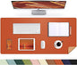 Leather Desk pad Protector, Large Desk mat with Natural Cork & PU Leather,Mouse pad,Non-Slip Office Desk Mat,Waterproof Desk Writing Pad for Office and Home (35in*17in, Orange)