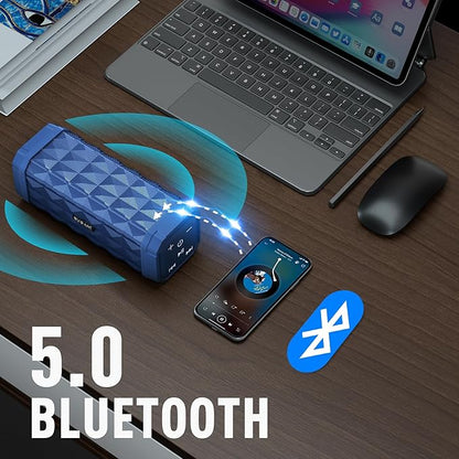 BUGANI Bluetooth Speakers Portable Bluetooth Speaker, 100ft Wireless Range, Louder Volume, Stereo Sound, Amazing Bass 24H Playtime, IPX5, Built-in Mic, Wireless Speaker for Ourdoor Indoor(Blue)