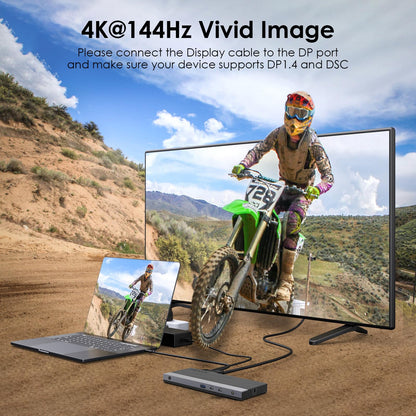 WAVLINK Laptop Docking Station, Dual DisplayPort,HDMI, Single 4K@144Hz
