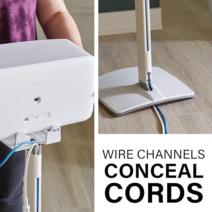 Sanus Wireless Speaker Stand for Sonos Five and Sonos Play:5 - Audio Enhancing Design for Vertical & Horizontal Audio with Built-in Cable Management & Premium Alloy Materials - OSS52 (White)