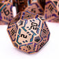 OGCOPHEN Metal DND Sci-fi Dice Set 7PCS Stripe Polyhedral Dice for Dungeons Dragons RPG Role Playing Game, Glitter D and D Dice with Gift Box D6 D8 D10 D12 D20 (Black&Blue Purple)