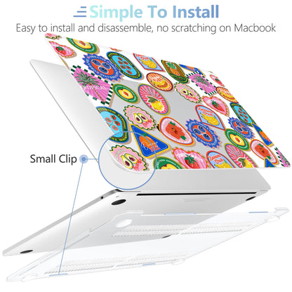 MEEgoodo Case for MacBook Pro 13 inch Case 2022 2021 2020 New A2338 M2/M1 A2251 A2289, Laptop Hard Shell with Keyboard & Camera Cover Compatible with 13 inch MacBook Pro, Fruit & Sticker