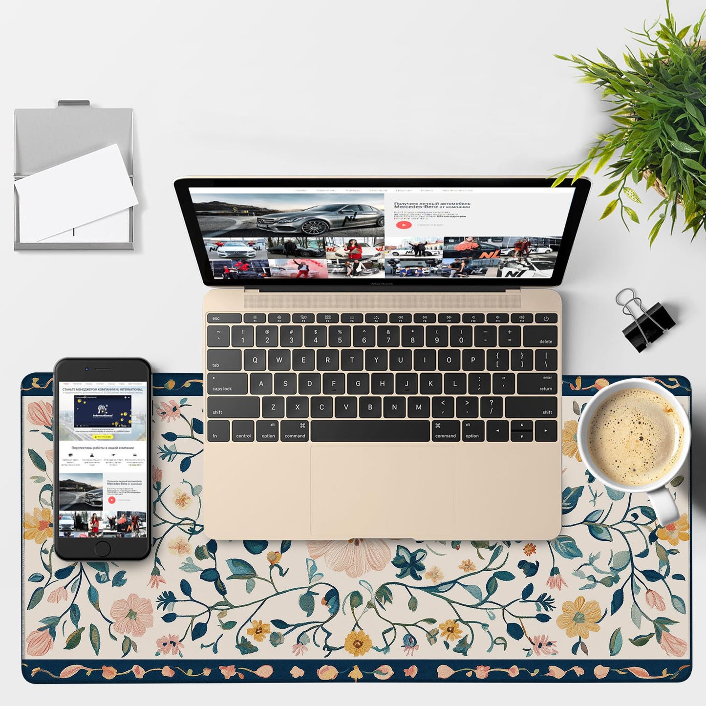 NITAHHHY Gaming Desk Pad Large Extra Length Oriental Decorative Mouse Pad Keyboard Laptop Non-Slip Waterproof with Rubber Base Thick Stitched Edge Mouse Mat for Office Home 35.4 x 15.7 Inches