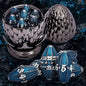 ARUOHHA DND Metal Dice Black Blue Dragons Egg Dice with Rotating Dragon Egg Shell, Compatible with D&D RPG Role Playing Game, Dungeons Polyhedral D and D Dice Set D20 D12 D10 D8 D6 D4