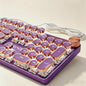 Wired Typewriter Mechanical Keyboard, Retro Punk Keyboard with Media Knob