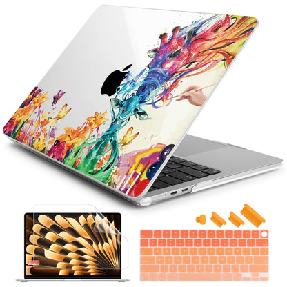 Batianda Premium Case for New MacBook Air 15 inch with M5 M4 M3 M2 Chip 2026 2025 2024 2023 Release, Designed Ultra-Slim Hardshell & Keyboard Cover & Screen Protector 4-in-1 Bundle, Colorful Deer