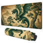 NITAHHHY Vintage-Style Dragon Gaming Mouse Pad 3mm Thick Stitched Edge Waterproof Non-Slip Large Computer Keyboard Mouse Mat,Suitable for Office Entertainment Decorative Desk Pad 35.4 x 15.7 Inches