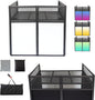Portable DJ Booth DJ Facade DJ Table Station Two-position Height Adjustable Tabletop DJ Table Stand DJ Event Booth w/Travel Bag Black&White Scrims For Gig, Party, Show