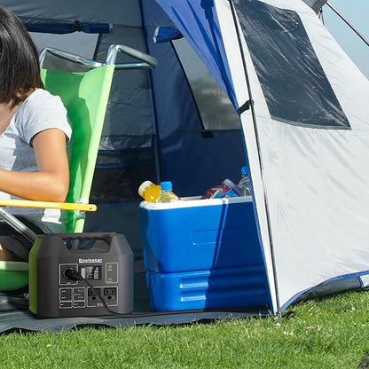 EnginStar Solar Generator, 300W Portable Power Station, 296Wh Lithium Battery Backup w/Two 110V Pure Sine Wave AC Outlet for Camping Road Trip RV, 80000mAh Sufficient Power Supply for Blackout