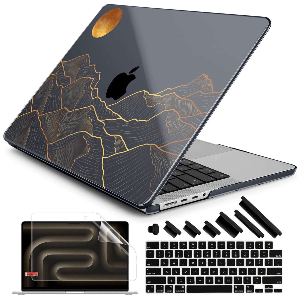 DONGKE Compatible with MacBook Pro 16 Inch Case (2026-2021 Release, M5 M4 M3 M2 M1 Pro/Max Chip), Plastic Hard Shell Cover with Keyboard Cover & Screen Protector for MacBook Pro 16", Garden Florals