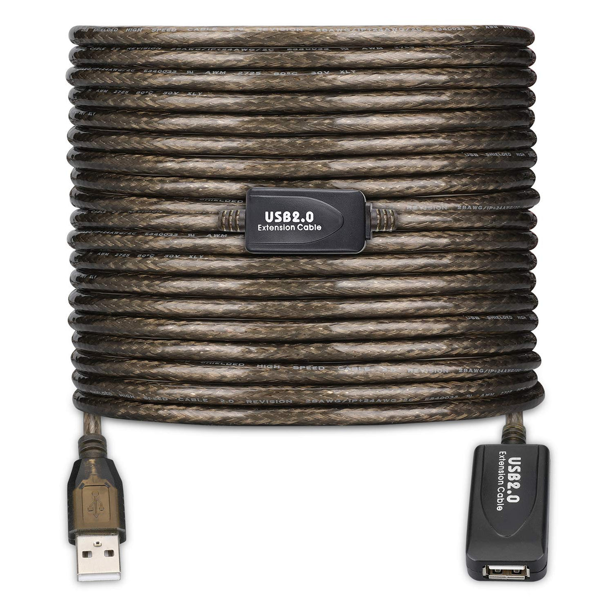 LDKCOK USB 2.0 Type A Male to A Female Active Repeater Extension Cable 50ft, High Speed 480 Mbps
