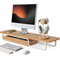 Fenge Solid Wood Monitor Stand with Large Drawer, Oak