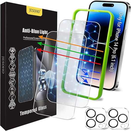 JESOHO Blue Light Blocking Screen Protector for iPhone 14 Pro (6.1 inch)