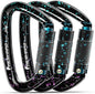 FresKaro UIAA Certified 25KN Auto Locking Climbing Carabiner Clips, Twist Lock, and Heavy Duty Carabiners for Rock Climbing, Rappelling, and Mountaineering, D Shaped