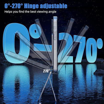 Phone Tripod Stand, Aluminum Alloy Mini Tripod Compatible with Magsafe iPhone 16/15/14/13/12 Series, Foldable Strong Magnetic Phone Stand, Mult-Angle Adjustment Selfie Stick(Grey)