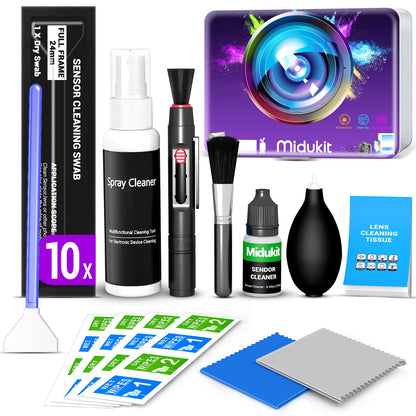 Updated Camera Lens Cleaning Kit, Camera Sensor Cleaning Kit Full Frame 10x