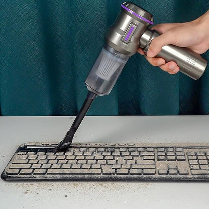 PeroBuno Electric Air Duster, Mini Vacuum Cleaner Cordless, 2-in-1, 200000RPM, 35mins Runtime, Rechargeable Outdoor Blower with 3 Gear for Car Computer Keyboard Cleaning